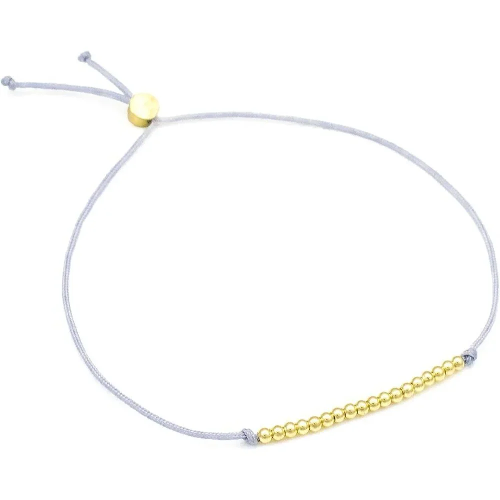 18th Birthday Bracelet Gold Silver Dipped Beads Adjustable Cord Gift